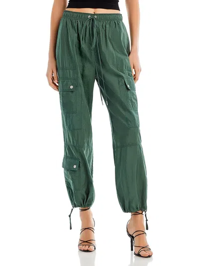 Shop Cinq À Sept Womens Parachute Drawstring Cargo Pants In Green