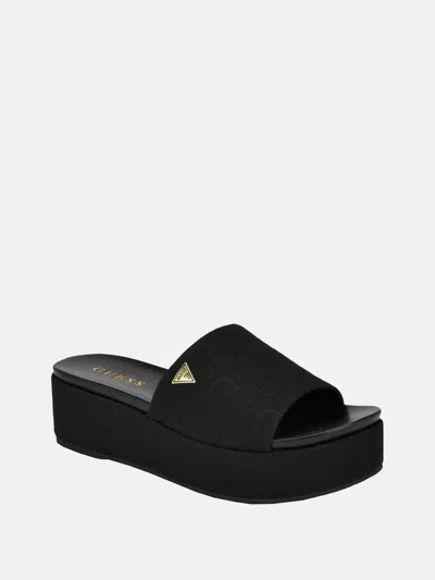 Shop Guess Factory Willows Flatform Sandals In Black