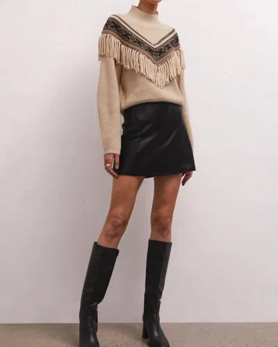 Shop Z Supply North Fringe Sweater In Stone In White