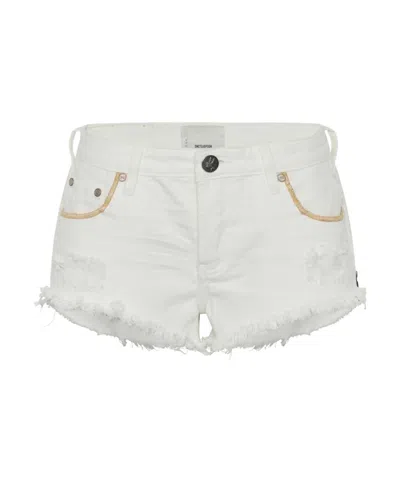Shop One Teaspoon Pear Bonitas Denim Shorts In Pearl In White
