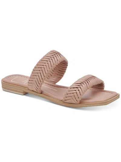 Shop Dolce Vita Inya Womens Faux Leather Slip On Mule Sandals In Beige