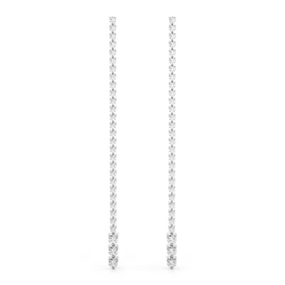 Shop Sselects 2 1/4 Ctw Diamond Dangle Earrings In 14k White Gold In Silver