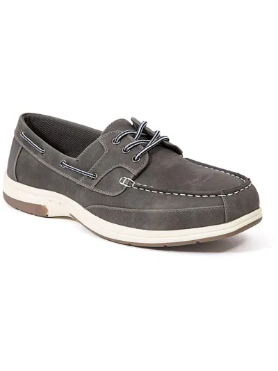 Shop Deer Stags Mitch Mens Leather Slip On Boat Shoes In Grey