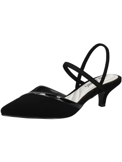 Shop Easy Street Womens Faux Leather Strappy Kitten Heels In Black