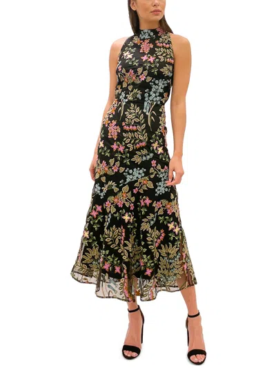 Shop Sam Edelman Womens Tie Neck Long Sheath Dress In Multi