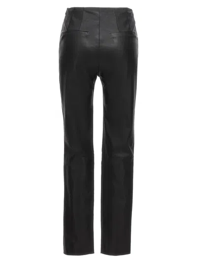 Shop Victoria Beckham Leather Leggings Black