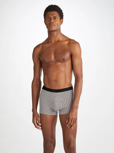 Shop Derek Rose Men's Boxer Briefs Geometric 7 Pima Cotton Stretch Black