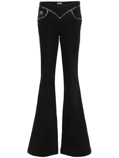 Shop Versace Jeans Couture Flare Brittany Trousers/5pocket Clothing In Multicolour