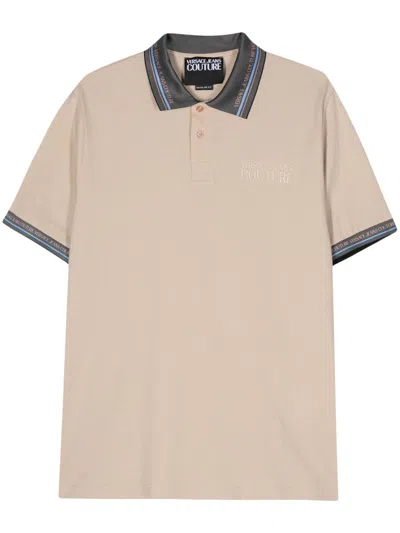 Shop Versace Jeans Couture Monogram  Polo T.shirt Clothing In 750 Dune