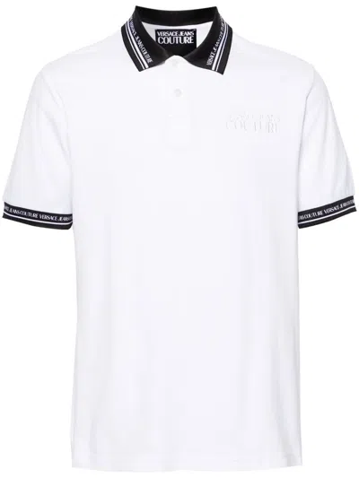 Shop Versace Jeans Couture Monogram  Polo T.shirt Clothing In White