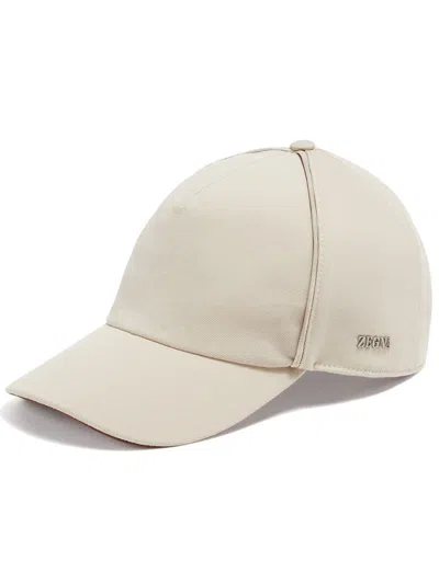 Shop Zegna Cotton And Wool Baseball Cap Accessories In Be2