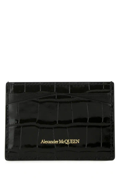 Shop Alexander Mcqueen Woman Black Leather Card Holder