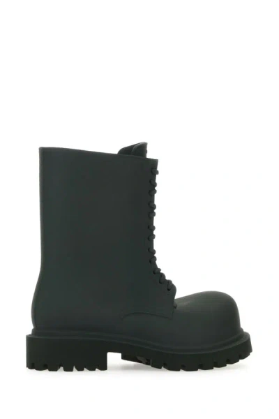 Balenciaga Dark Green Steroid Lace Up Boots In Green