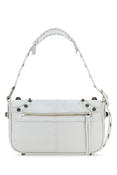 Balenciaga Man White Leather Le Cagole Xs Diy Metal Crossbody Bag In White