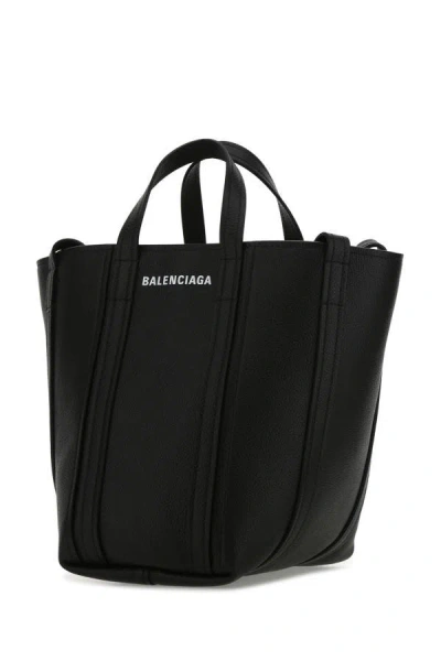 Balenciaga Black Leather Everyday Xs Handbag In Black