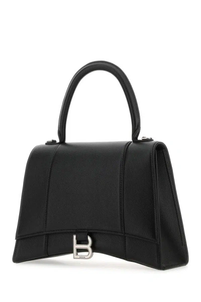 Balenciaga Hourglass Handbag With Structured Silhouette And Top Handle In Black