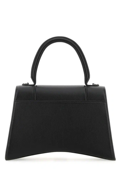 Shop Balenciaga Woman Black Leather Hourglass Handbag