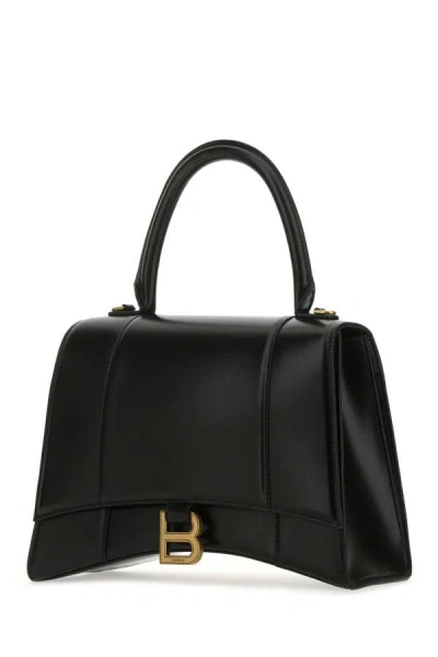 Shop Balenciaga Woman Black Leather Medium Hourglass Handbag
