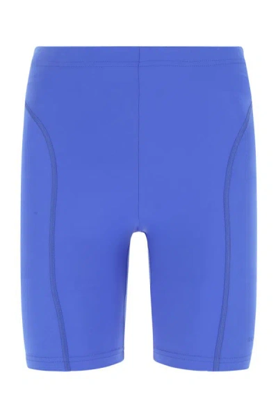 Shop Balenciaga Woman Electric Blue Stretch Nylon Leggings