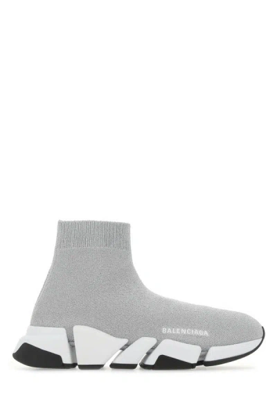 Shop Balenciaga Woman Grey Stretch Nylon Speed 2.0 Sneakers In Gray
