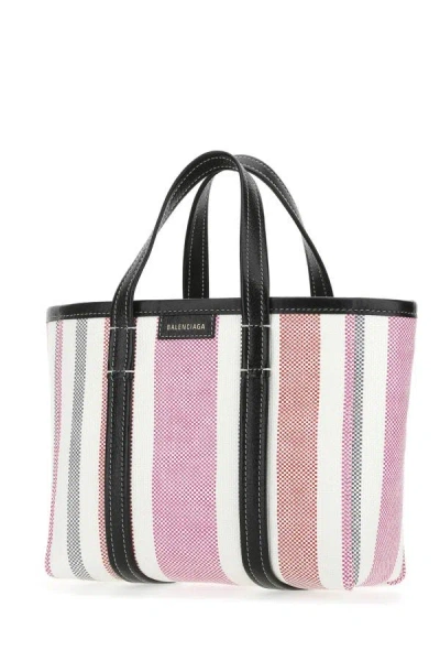 Shop Balenciaga Woman Multicolor Raffia Barbes Handbag