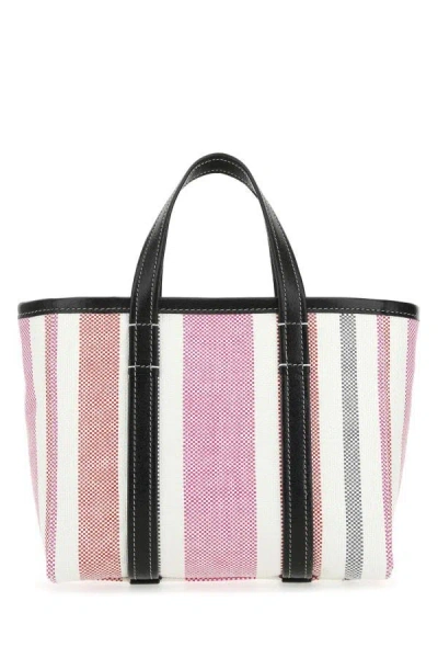 Shop Balenciaga Woman Multicolor Raffia Barbes Handbag
