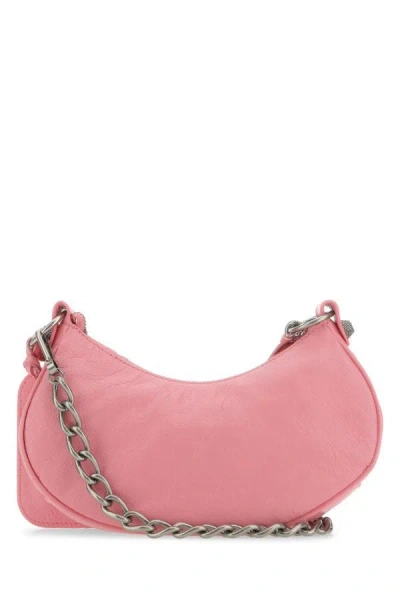 Shop Balenciaga Woman Pink Nappa Leather Le Cagole Xs Crossbody Bag