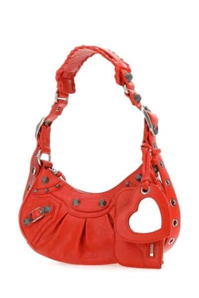 Shop Balenciaga Woman Red Nappa Leather Le Cagole Xs Shoulder Bag