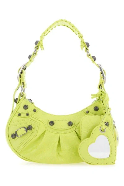 Balenciaga Women Yellow Nappa Leather Le Cagole Xs Shoulder Bag In Yellow