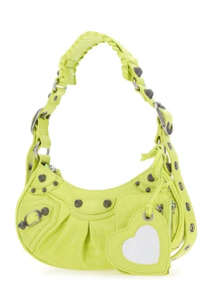 Balenciaga Women Yellow Nappa Leather Le Cagole Xs Shoulder Bag In Yellow