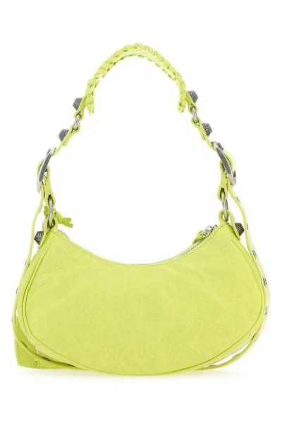 Balenciaga Women Yellow Nappa Leather Le Cagole Xs Shoulder Bag In Yellow