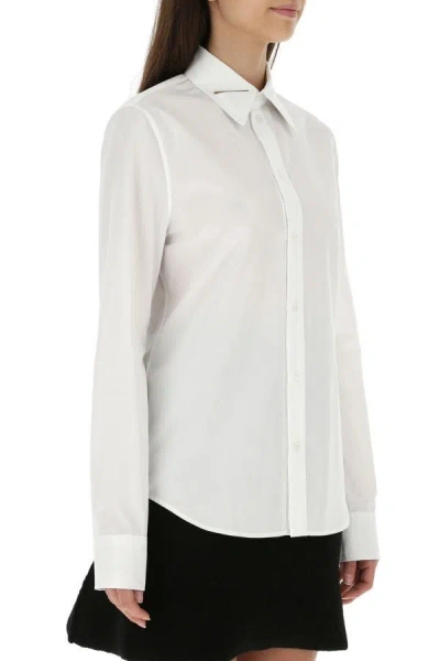 Shop Bottega Veneta Woman White Poplin Shirt