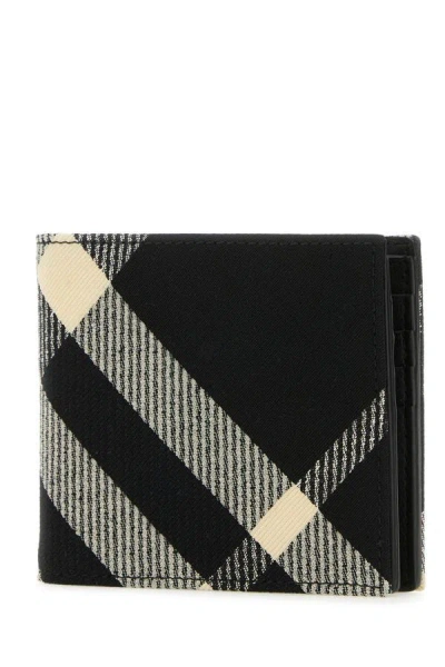 Shop Burberry Man Embroidered Canvas Wallet In Multicolor