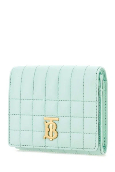 Shop Burberry Woman Pastel Light-blue Nappa Leather Small Lola Wallet