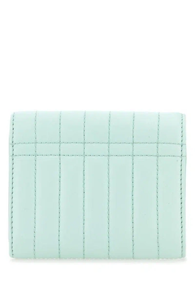Shop Burberry Woman Pastel Light-blue Nappa Leather Small Lola Wallet