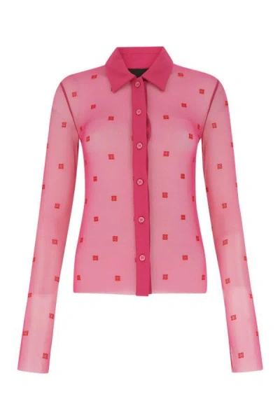 Shop Givenchy Woman Embroidered Mesh Shirt In Multicolor