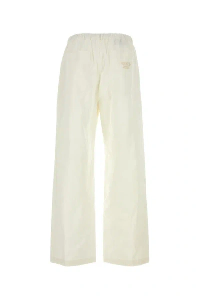Gucci Drawstring Ruched Drill Pants In White