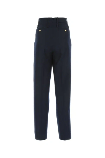 Gucci Chic Black Viscose Blend Pants For Women In Blue
