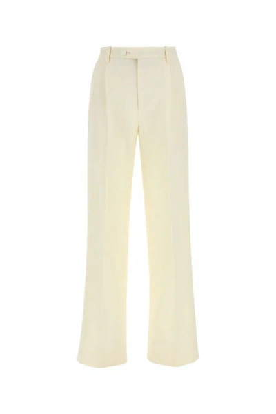 Shop Gucci Woman Embroidered Cotton Blend Wide-leg Pant In Multicolor