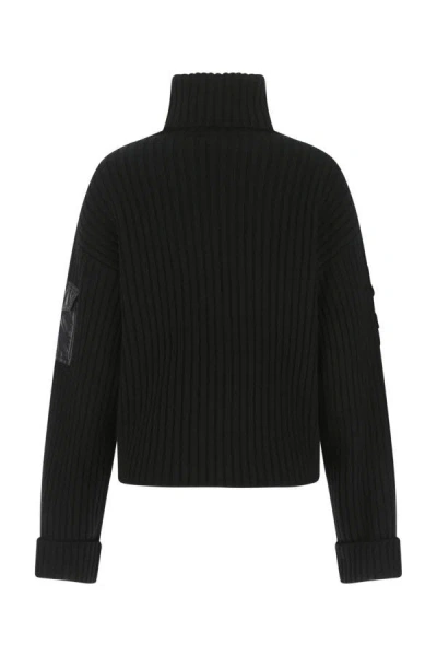 Shop Moncler Woman Black Wool Oversize Sweater