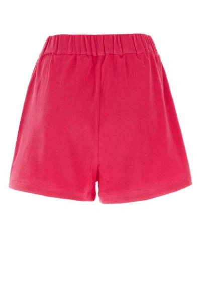 Shop Moncler Woman Fuchsia Chenille Shorts In Pink