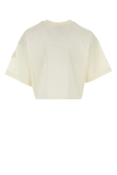 Shop Moncler Woman Ivory Cotton Oversize T-shirt In White
