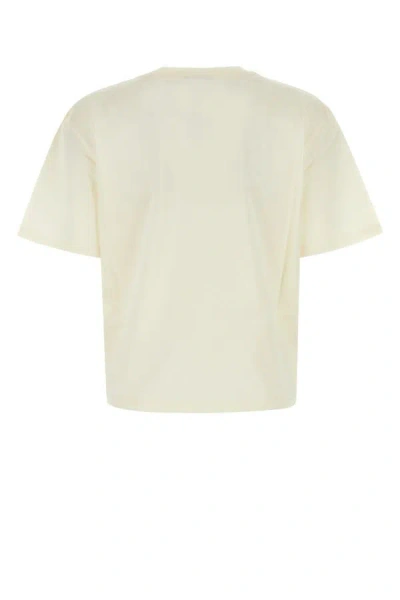 Shop Moncler Woman Ivory Cotton T-shirt In White