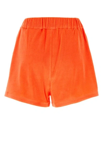 Shop Moncler Woman Orange Chenille Shorts