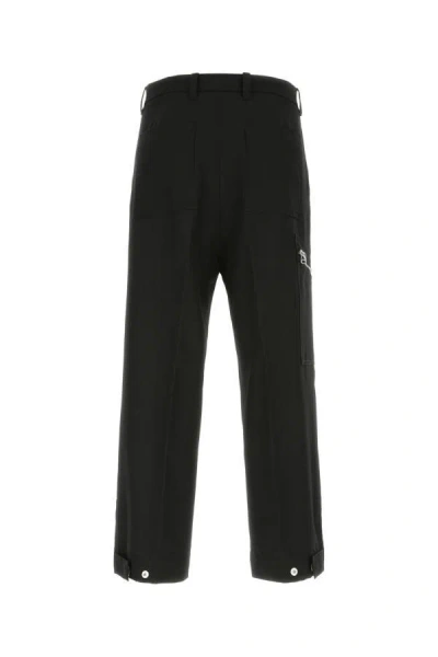 Shop Oamc Man Black Polyester Wide-leg Pant