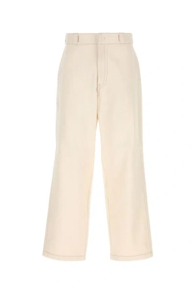 Shop Prada Man Ivory Denim Jeans In White