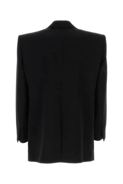 Shop Saint Laurent Man Black Wool Oversize Blazer