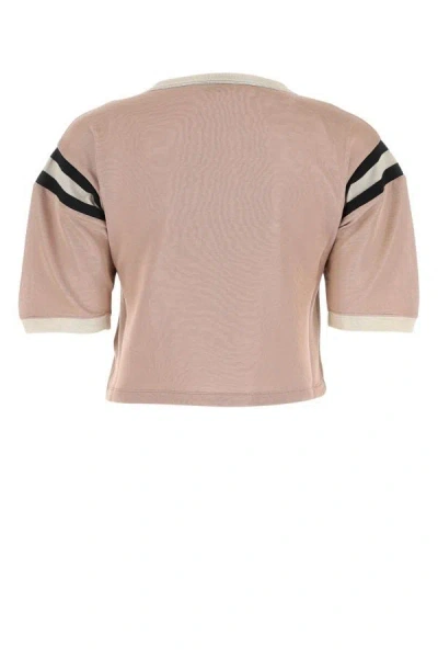 Shop Saint Laurent Woman Antiqued Pink Stretch Viscose T-shirt