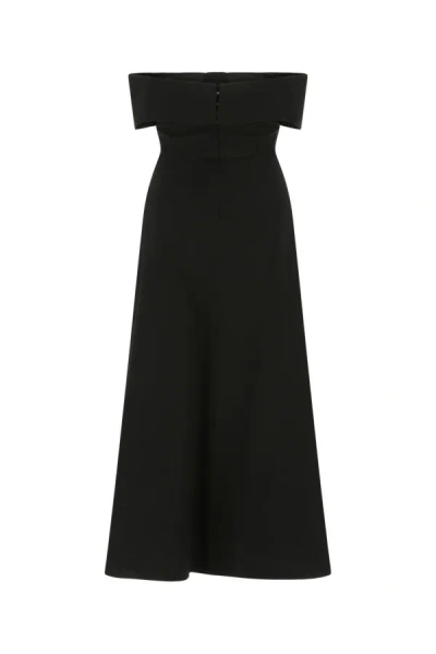 Shop Saint Laurent Woman Black Crepe Dress