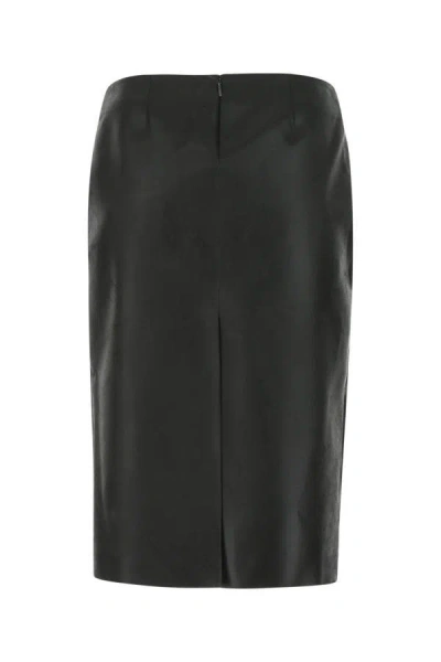 Shop Saint Laurent Woman Black Satin Skirt